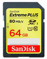 Sandisk 64GB Extreme Plus 80MB/s UHS-I SDHC Card